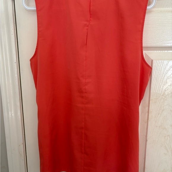 Women’s Calvin Klein Orange Sleeveless Blouse with Keyhole Detail size large - Picture 5 of 8
